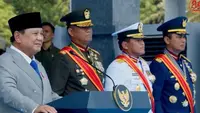 Presiden Prabowo Subianto saat peringatan HUT ke-81 TNI di Mabes TNI, Cilangkap, Jakarta Timur, Senin (5/10/2926). (Foto: Tangkapan layar Youtube Puspen TNI).