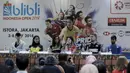 Pebulutangkis dunia memberikan keterangan saat jumpa pers di hotel Sultan, Jakarta, Selasa, (2/7/2018). Blibli Indonesia Open 2018 akan berlangsung pada 3-8 Juli 2018 di Istora Senayan, Jakarta. (Bola.com/M Iqbal Ichsan)