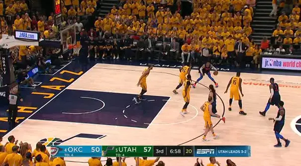 Berita video game recap NBA 2017-2018 antara Utah Jazz melawan Oklahoma City Thunder dengan skor 96-91.
