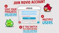 `Rovio Account` Untuk Sinkronisasi Angry Birds Lintas Perangkat