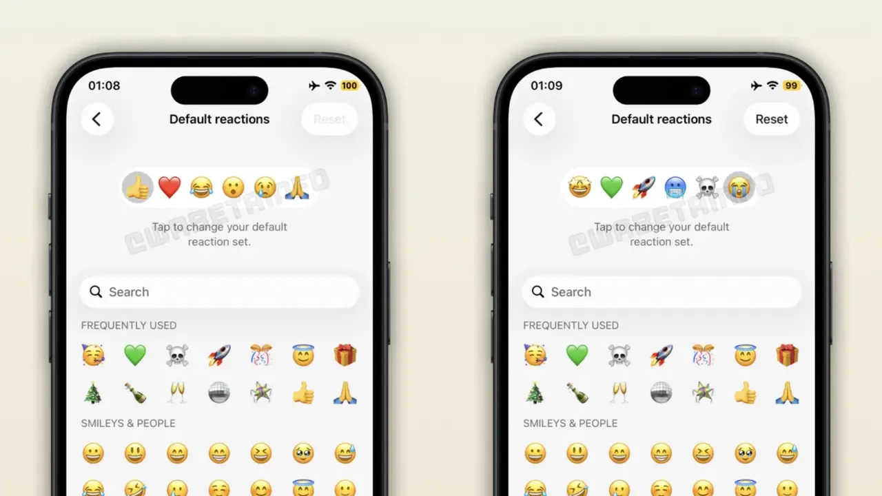Reaksi Emoji WhatsApp. Credit: WABetaInfo