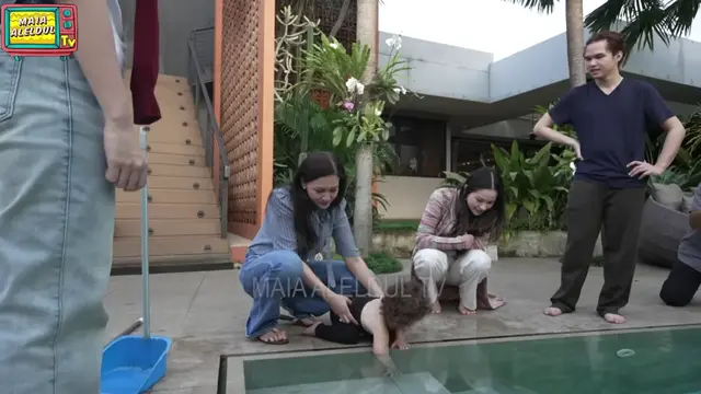 Potret Kolam Renang Rumah Maia Estianty (Foto: YouTube MAIA ALELDUL TV)