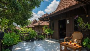 Pelengkap Teras Rumah Tropis di Kampung/AI