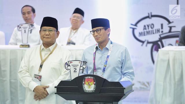 Gaya Pidato Jokowi-Ma'ruf dan Prabowo-Sandi Usai Dapat Nomor Urut