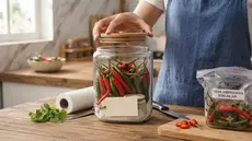 Lifehack Mencegah Cabai Agar Tak Mudah Busuk (AI Generated)