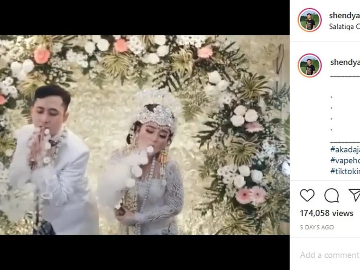Viral Video Pasangan Pengantin Lakukan Atraksi Vape di Hari Pernikahan -  Citizen6 Liputan6.com