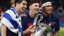 Trio lini serang milik Barcelona saat itu terkenal begitu mengerikan dan berbahaya di depan gawang lawan. (AFP/Patrik Stollarz)