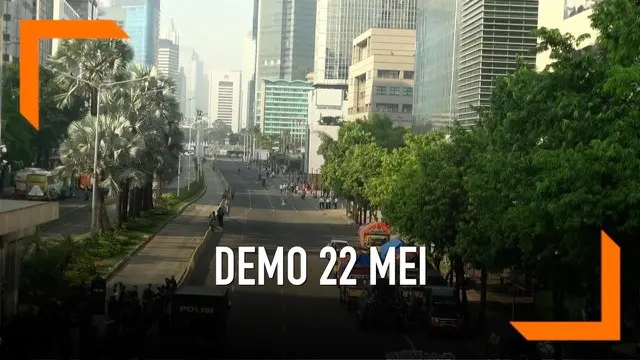 Kawasan perkantoran di kawasan Thamrin, Jakarta banyak yang diliburkan karena adanya demo 22 Mei 2019.