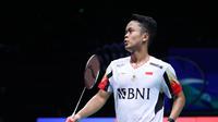 Anthony Sinisuka Ginting di final Thomas Cup 2024 di Hi-Tech Sports Center, Chengdu, Minggu (5/5/2024). (PBSI)