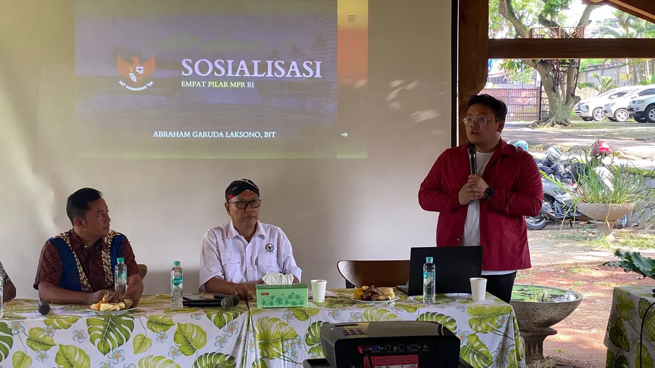 Sosialisasi 4 Pilar MPR RI bersama Anggota MPR RI Ananta Wahana di Megantara Edupark, Pamulang, Kota Tangerang Selatan, Banten, Sabtu (15/6/2024) (Istimewa)