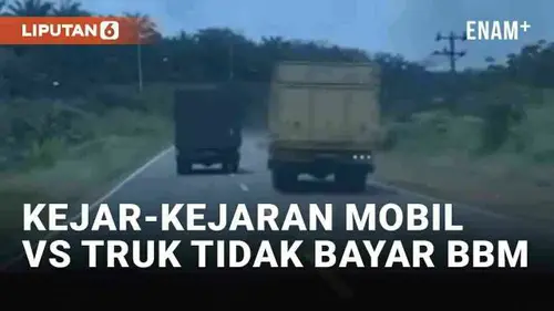 VIDEO: Viral Kejar-Kejaran Mobil dan Truk yang Tak Bayar Usai Isi BBM di Jambi