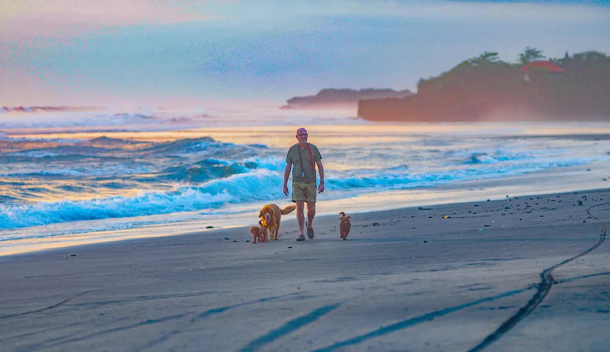 Pantai ini memiliki karakter pesisir yang landai serta suasana yang tenang, menjadikannya pilihan menarik bagi wisatawan yang ingin beristirahat dari hiruk-pikuk kota. Tampak dalam foto, pengunjung beraktifitas menikmati waktu senja Pantai pasut di Tabanan, Bali. (merdeka.com/Arie Basuki)