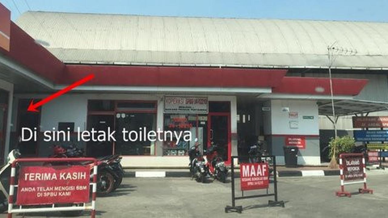 Wanita diintip saat memakai toilet di SPBU Patal Senayan
