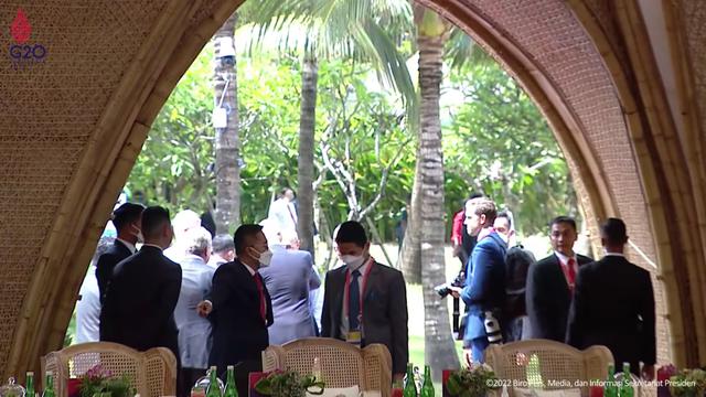 Momen makan siang para presiden G20 di The Ampurva Kempinski, di sela-sela diskusi KTT pada Selasa (15/11/2022). (Liputan6/Benedikta Miranti)