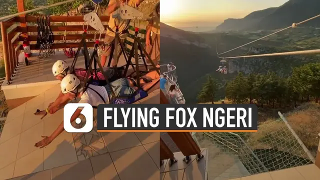 VIDEO: Asyik dan Menegangkan, Wahana Flying Fox di Atas Tebing Tinggi