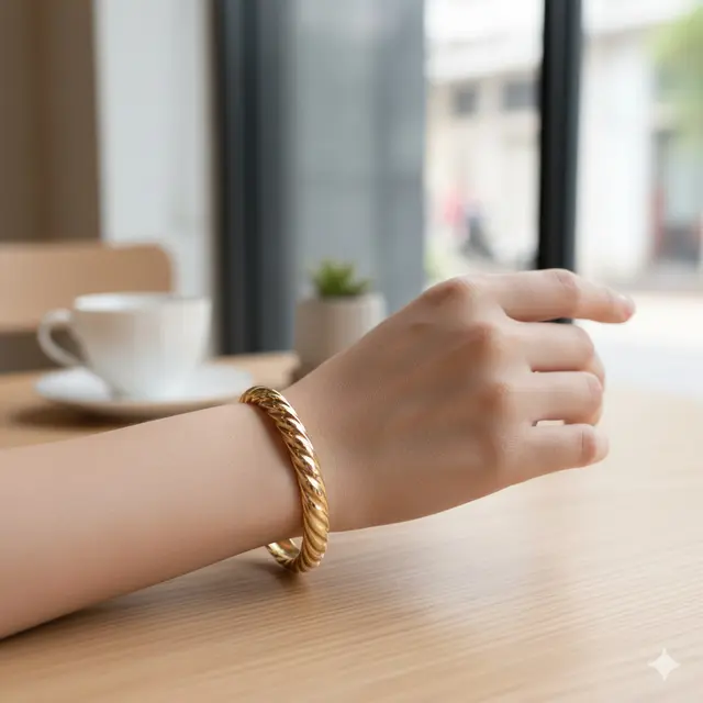 Model Gelang Emas 5 gram untuk Gaya dan Investasi (Image by Gemini AI)