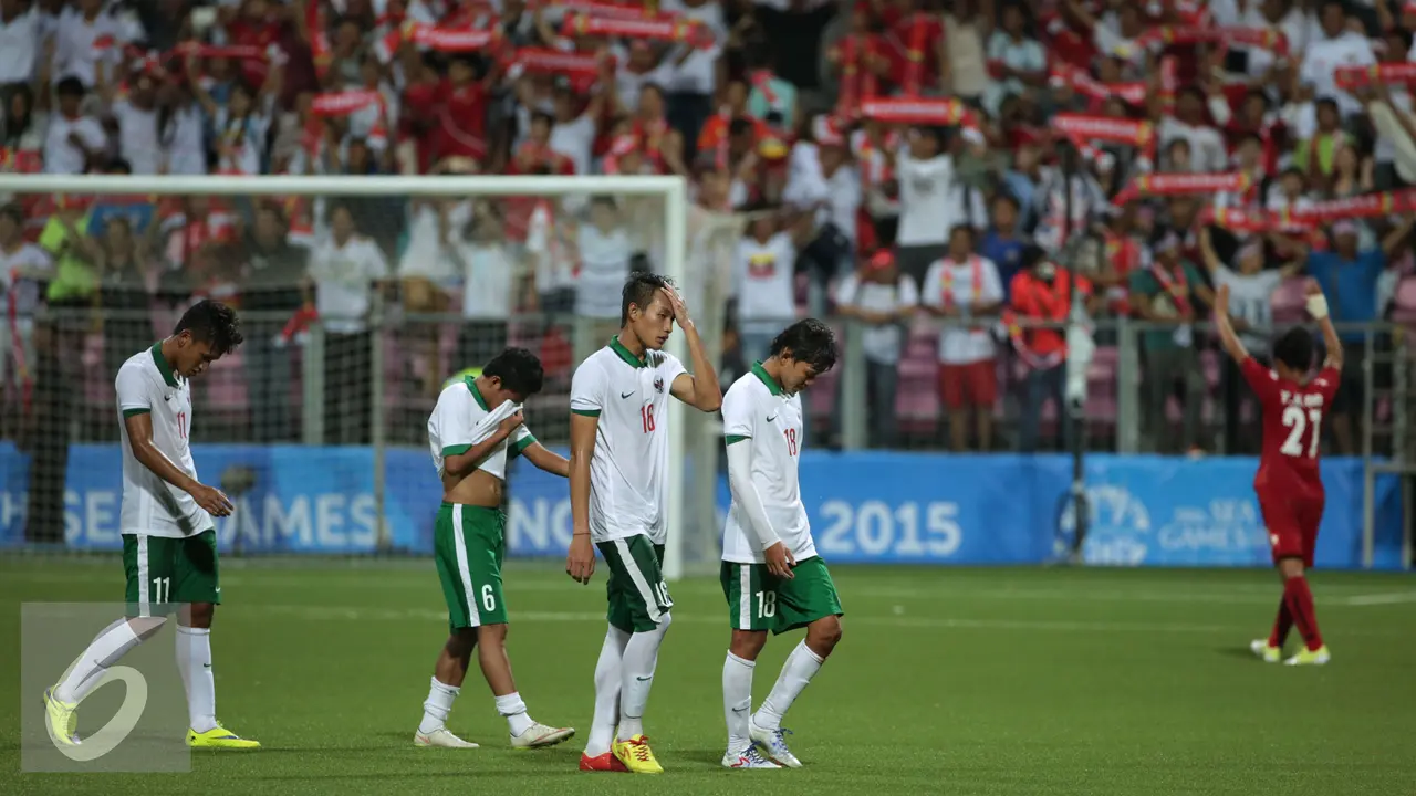 Timnas Indonesia U-23 Tumbang di Laga Awal Grup A Sea Games 2015