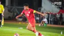 Timnas Indonesia unggul 1-0 atas Myanmar lewat gol yang dicetak Asnawi Mangkualam pada menit ke-77. Gol Asnawi Mangkualam tercipta setelah memanfaatkan kemelut dari lemparan ke dalam Pratama Arhan. (Foto: PSSI)