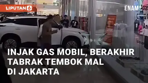 VIDEO: Bocah Injak Gas Mobil Pameran, Berakhir Tabrak Tembok Mal di Jakarta Utara