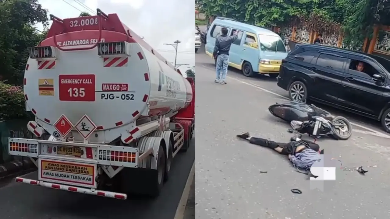 Mahasiswa Tewas Terlindas Truk Tangki di Underpass Unila Bandar Lampung