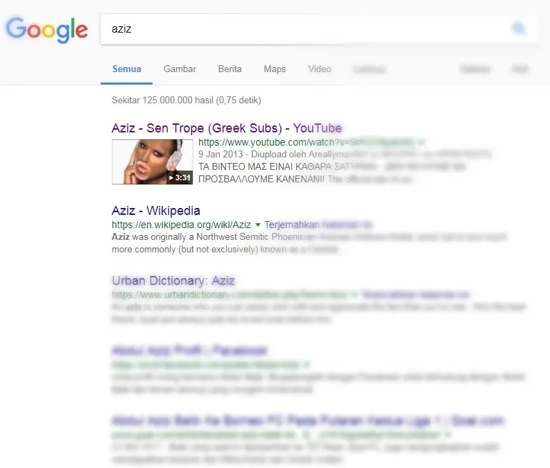 Ini sosok Aziz yang akan keluar saat kamu menggunakan 'Aziz' sebagai kata kunci di mesin pencarian Google. (Sumber Foto: Youtube)