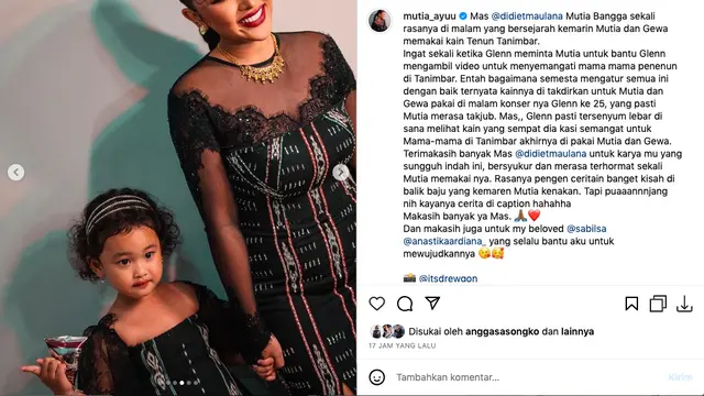 Pesona Mutia Ayu Ajak Sang Anak di Konser Mengenang Glenn Fredly: Credit: (@mutia_ayuu)