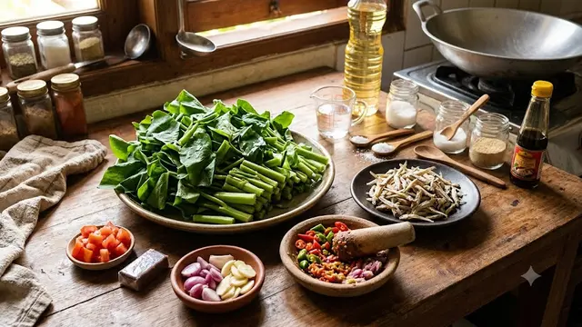 Resep Genjer Teri Pedas