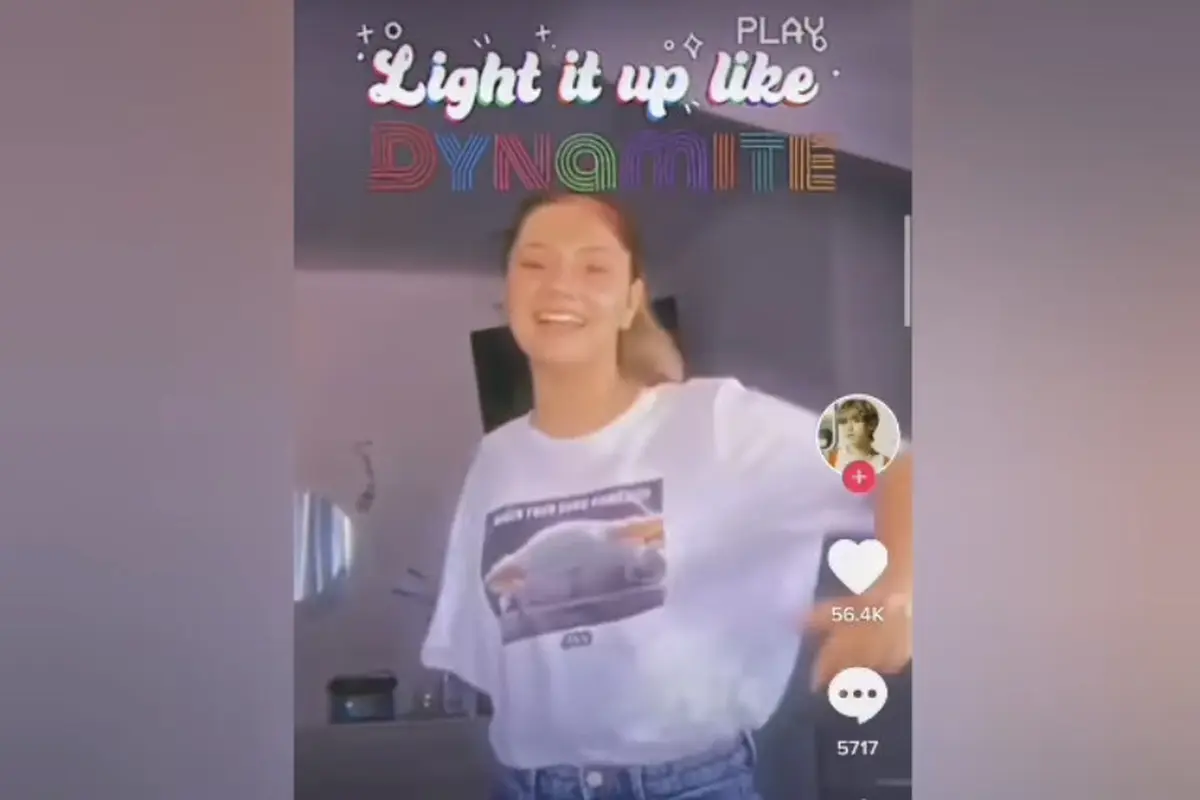 Gabriela ketika menarikan dance Dyanmite dengan energic/dok.TikTok @bubby.hyung
