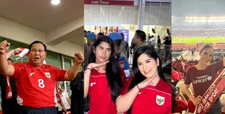 Presiden Prabowo turut menyaksikan langsung dengan mengenakan jersey warna merah dengan nomor punggung 8. [@sekretariat.kabinet].