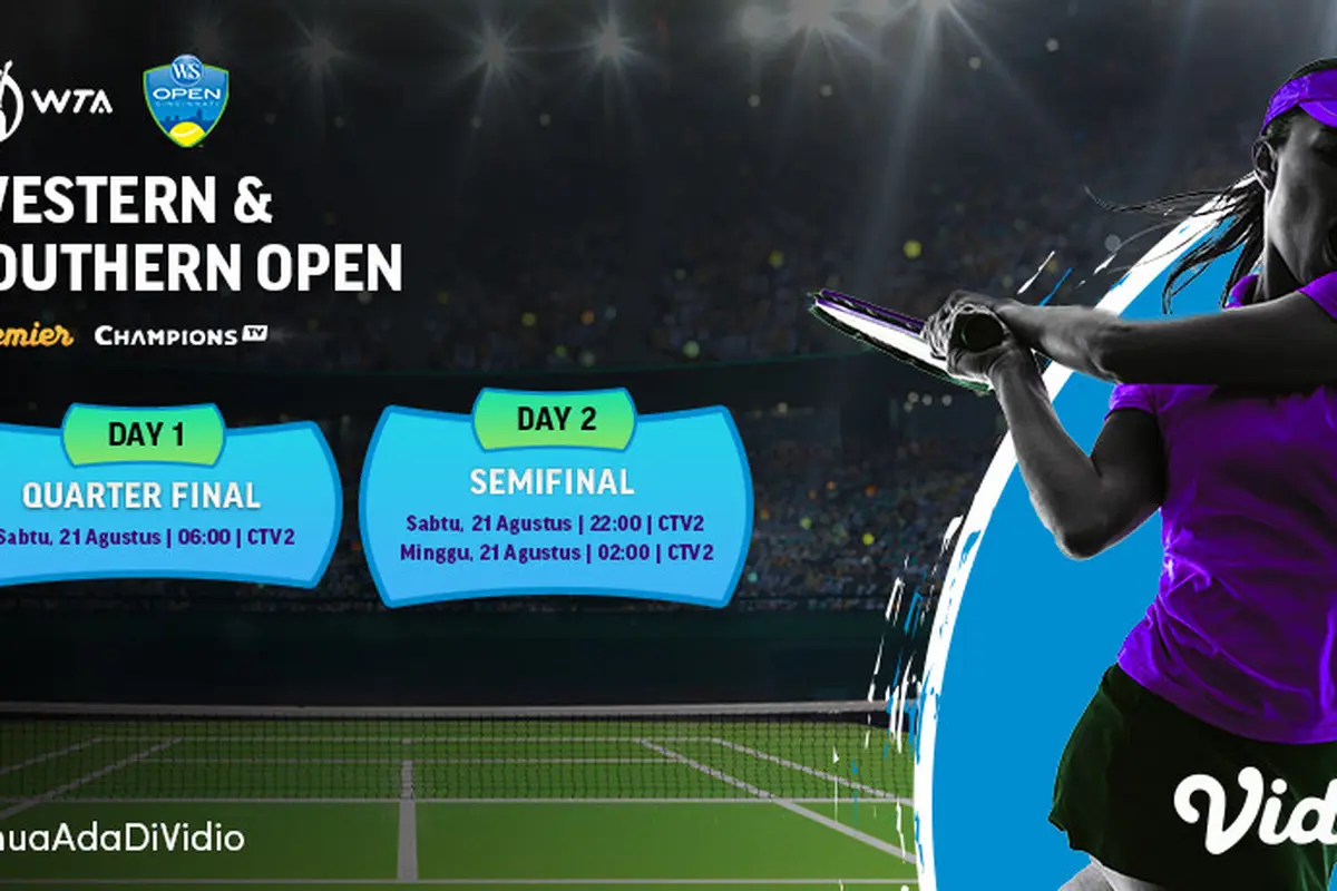 Jadwal dan Live Streaming Pertandingan Babak Final WTA Western and Southern Open 2021 di Vidio