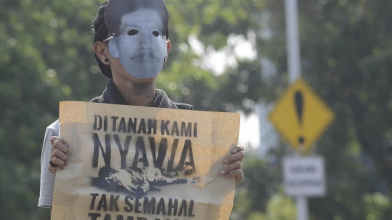 Aksi solidaritas di depan Istana mengutuk pembunuhan Salim Kancil