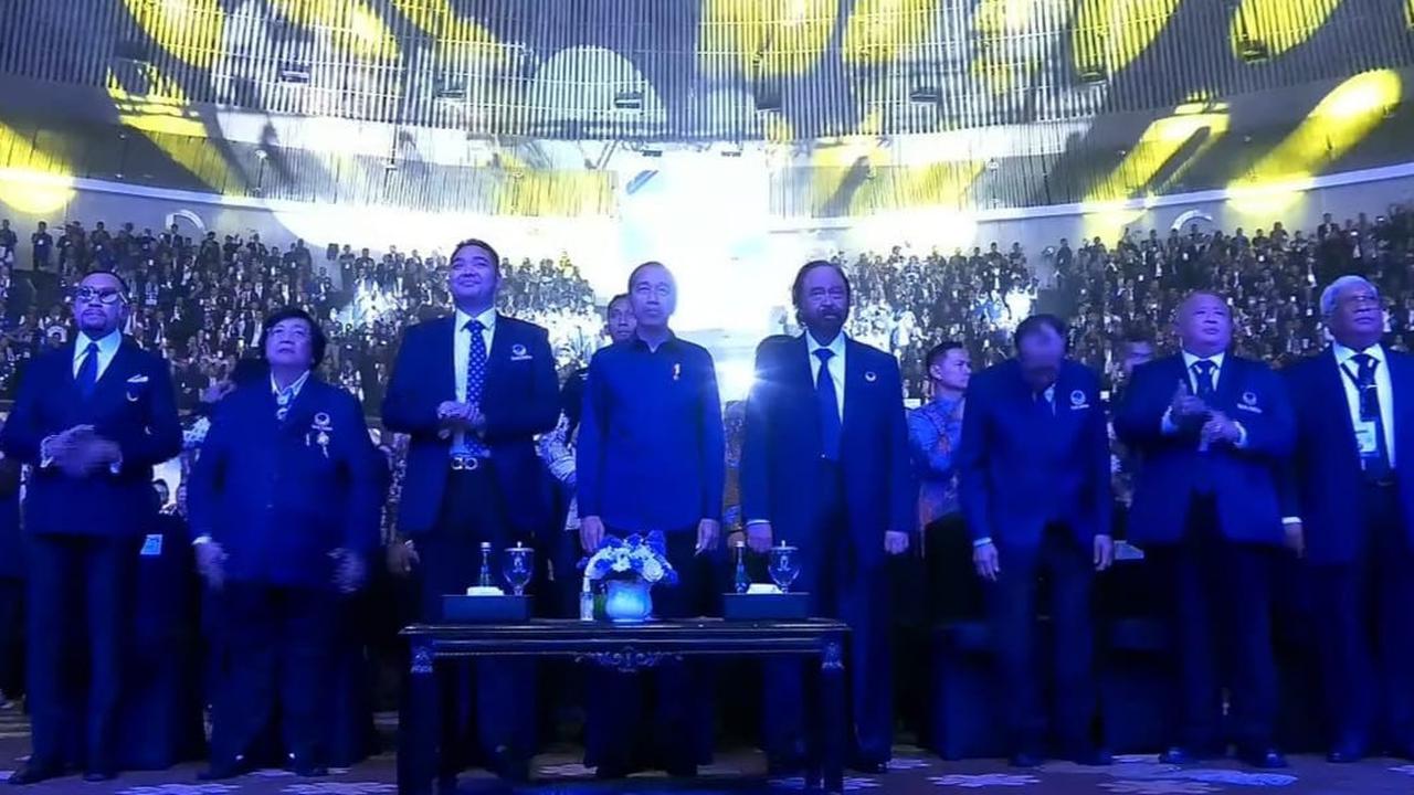 VIDEO: Jokowi Depan Surya Paloh & Anies di Kongres NasDem "Seperti Rasa Dulu yang Pernah Ada"