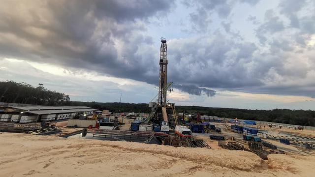 PT Pertamina Hulu Energi (PHE) Jambi Merang berhasil menemukan gas dan kondensat di Sumur Eksplorasi Sungai Rotan (SRT)-1XST yang berada di Desa Mendis Jaya, Kecamatan Bayung Lencir, Kabupaten Musi Banyuasin, Sumatera Selatan. (Dok Pertamina)