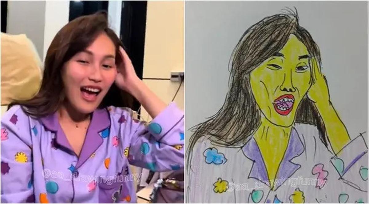 6 Potret Ayu Ting Ting dan Bilqis Digambar AA Drawing, Hasilnya Kocak