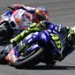 Pembalap Movistar Yamaha, Valentino Rossi finis kelima MotoGP Spanyol 2018 di Sirkuit Jerez. (JAVIER SORIANO / AFP)