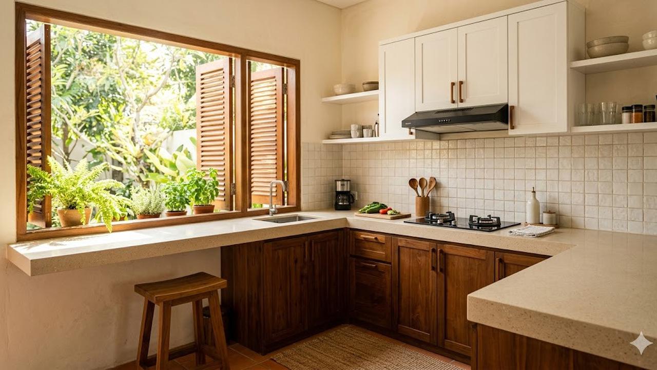 Desain Dapur Kecil di Rumah Menghadap Barat agar Tidak Panas