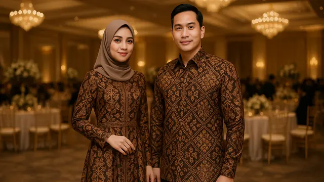 Model Gamis Batik Pesta