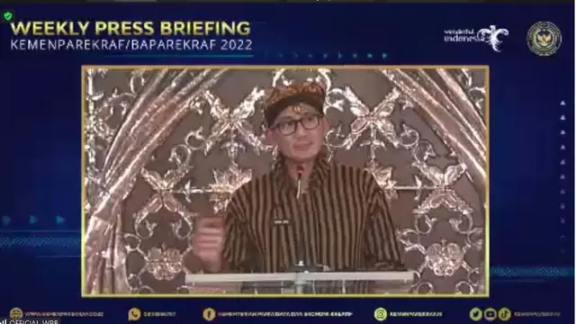 Menparekraf Sandiaga Uno di Weekly Press Briefing, 17 Mei 2022