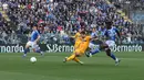 Gol-gol Como dicetak oleh Assane Diao, Anastasios Douvikas, Martin Baturina, Nico Paz, dan Maxi Perrone. (Antonio Saia/LaPresse via AP)