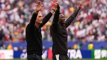 Pelatih kepala Timnas Ghana, Carlos Queiroz (kiri), bereaksi setelah pertandingan Grup L Piala Dunia antara Inggris dan Ghana di Foxborough, Massachusetts, dekat Boston, Rabu, 24 Juni 2026. (AP Photo/Charlie Krupa)