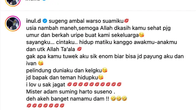 Unggahan Inul Daratista. (Foto: Dok. Instagram @inul.d)