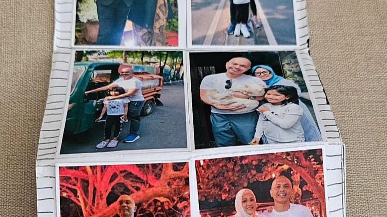Selain surat tersebut, gadis kecilnya menyiapkan kolase beberapa foto kebersamaan dirinya bersama dengan orang tua tercinta. <br>
