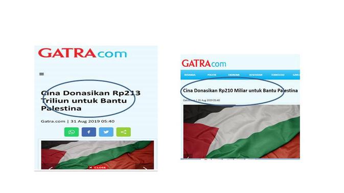 Cek Fakta China beri bantuan pada Palestina