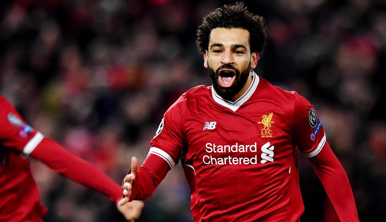 5. Mohamed Salah (Liverpool) - 17 Gol (3 Penalti). (AFP/Anthony Devlin)