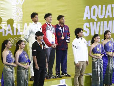 Akuatik Indonesia berhasil menambah pundi-pundi medali di SEA Games 2025 Thailand. Satu perak dan dua perunggu didapatkan pada Sabtu (13/12/2025). (Dok. Akuatik Indonesia)