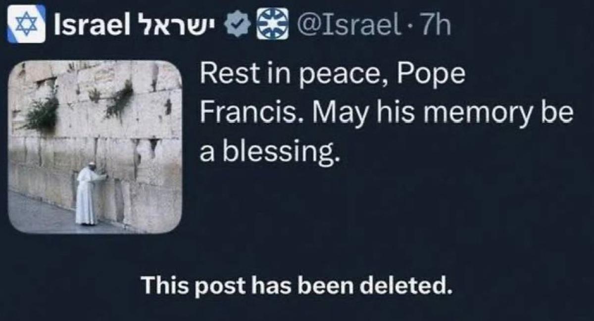 postingan israel tentang kematian paus