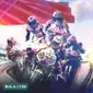 MotoGP - Sirkuit Mandalika Bendera Indonesia Sama Foto Pembalap (Bola.com/Adreanus Titus)