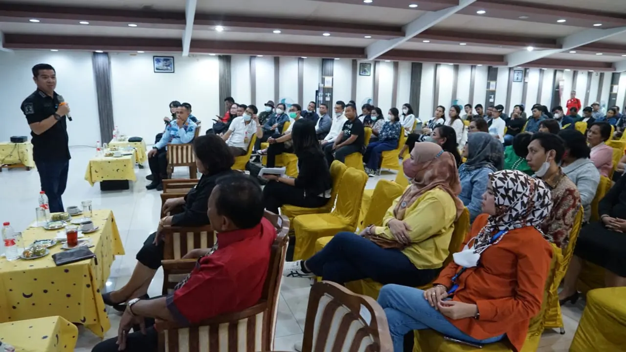 Bane Raja Manalu saat sosialisasi Kekayaan Intelektual di Grand Orri Hotel Berastagi, Kabupaten Karo. (Istimewa).