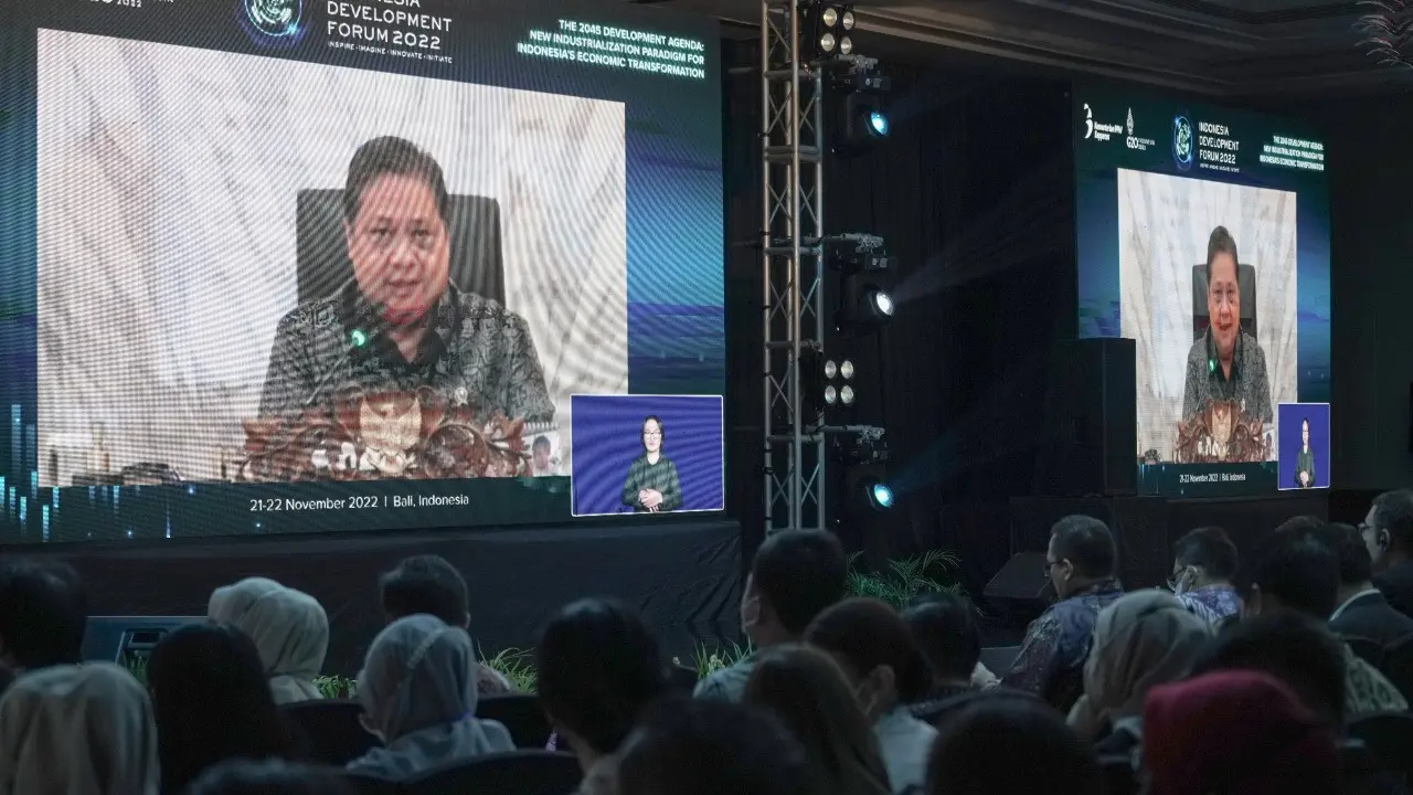 Menko Airlangga dalam Acara Puncak Indonesia Development Forum (IDF) 2022