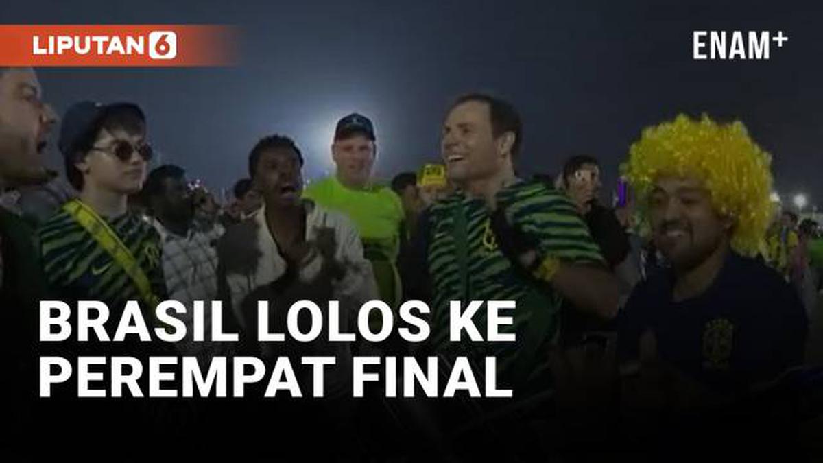 VIDEO: Fans Bersorak Ria atas Kemenangan Brasil di Piala Dunia